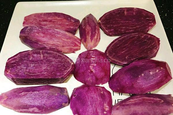 紫薯芝士仙豆糕的做法图解2