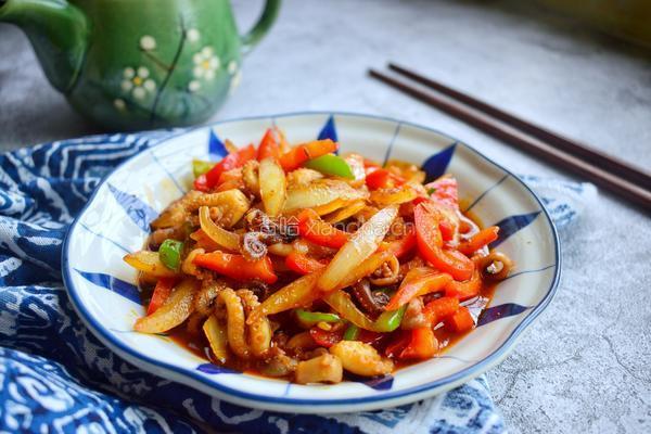 洋葱爆炒八爪鱼的做法图解11