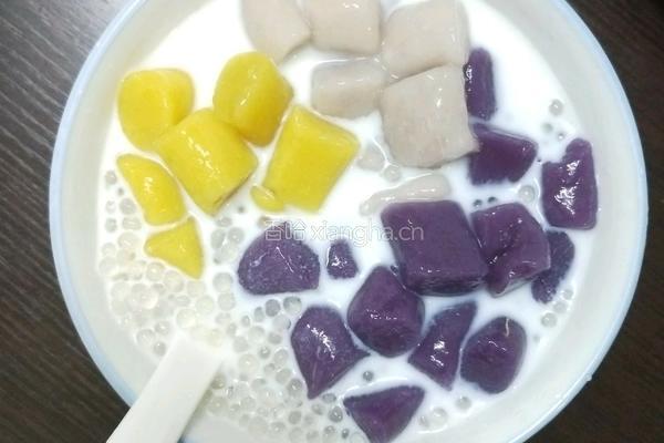 手工芋圆牛奶西米露的做法图解5
