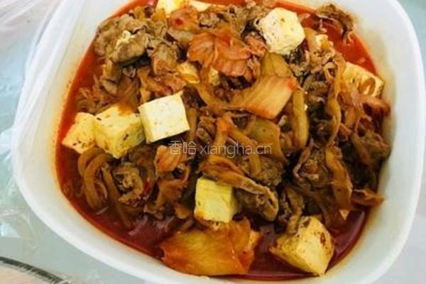 泡菜猪肉烩豆腐的做法图解6