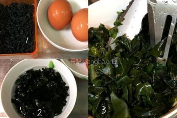五花肉海带芽蛋花汤的做法图解1