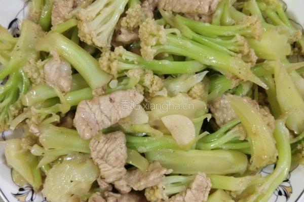 菜花炒肉的做法图解6