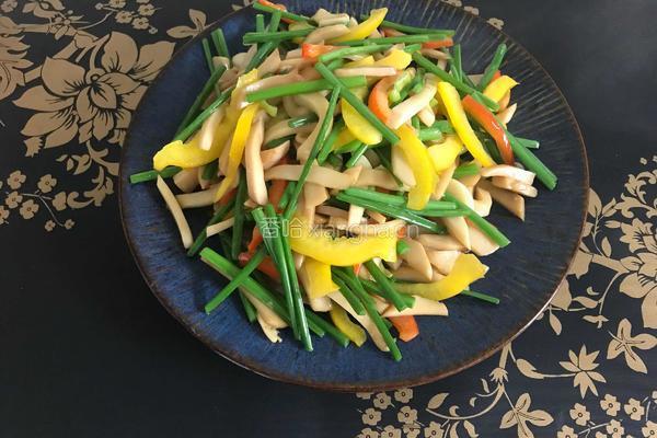 三色炒杏鲍菇的做法图解6