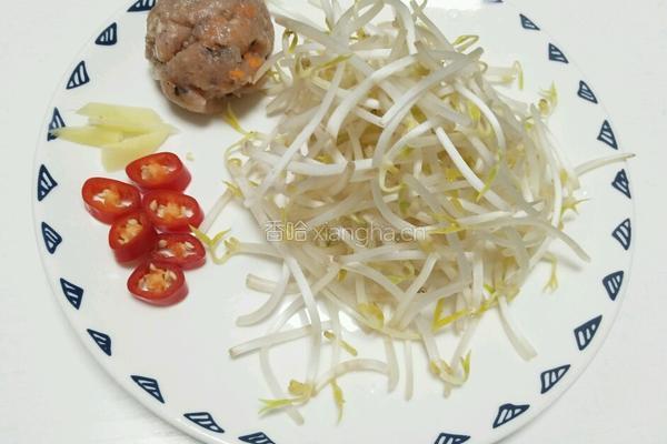 肉沫绿豆芽的做法图解1
