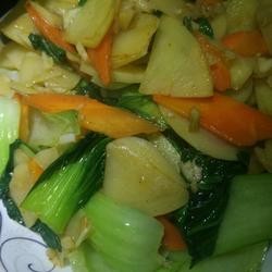 油菜炒土豆片的做法[图]