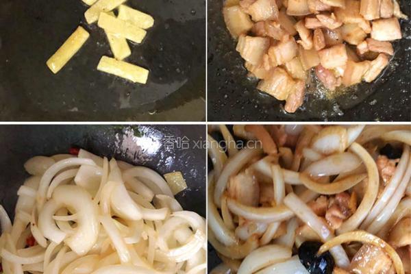 黑蒜洋葱肉片的做法图解2
