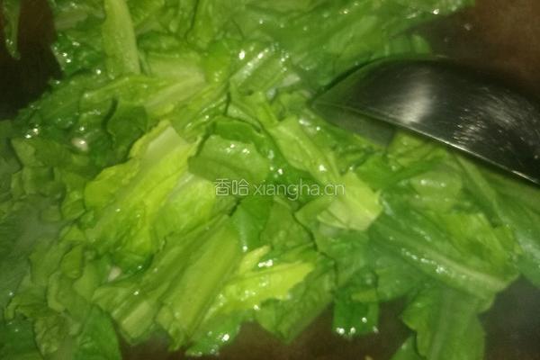 清炒油麦菜的做法图解3
