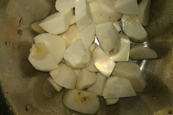 芋头豆苗浓汤的做法图解2