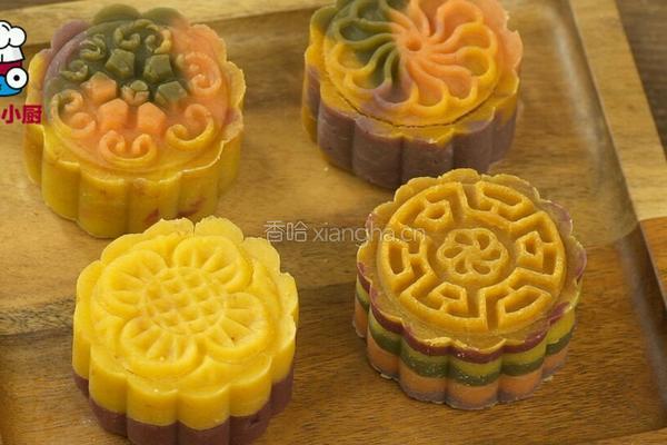 免烤彩色绿豆月饼的做法图解6