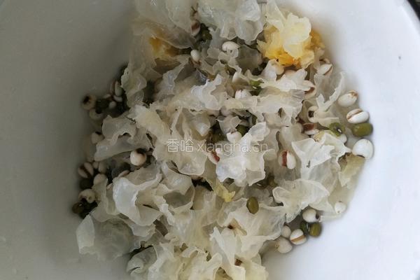 绿豆薏米银耳汤的做法图解3