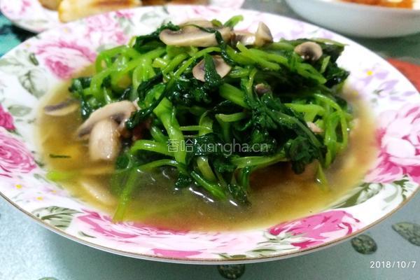 蘑菇清炒鸡毛菜