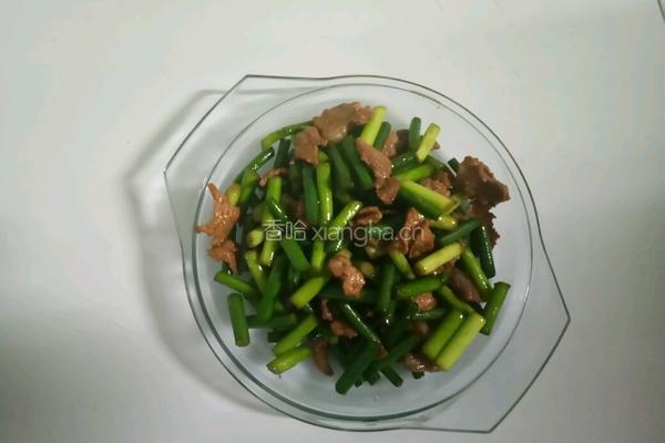 蒜苔炒肉的做法图解4