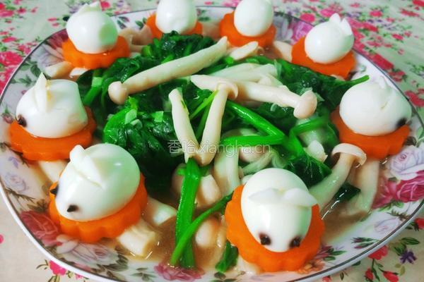 清炒菠菜白玉菇