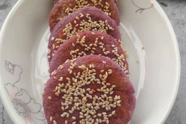 芝士爆浆芋头紫薯饼的做法图解12