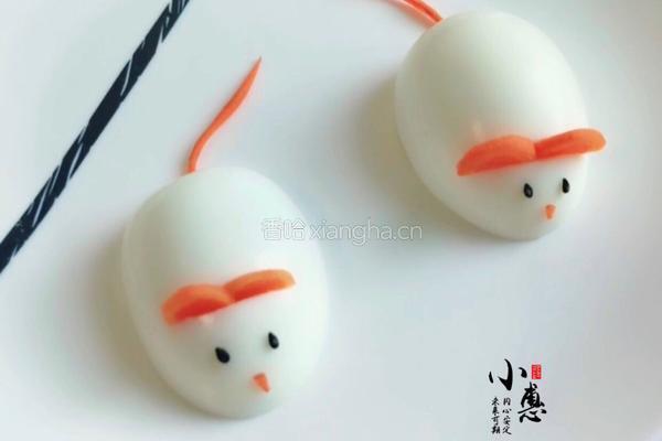 水煮蛋变身小老鼠的做法图解9