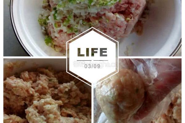 猪肉丸子的做法图解2
