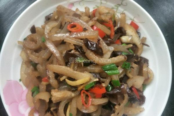 木耳炒肉皮的做法图解6