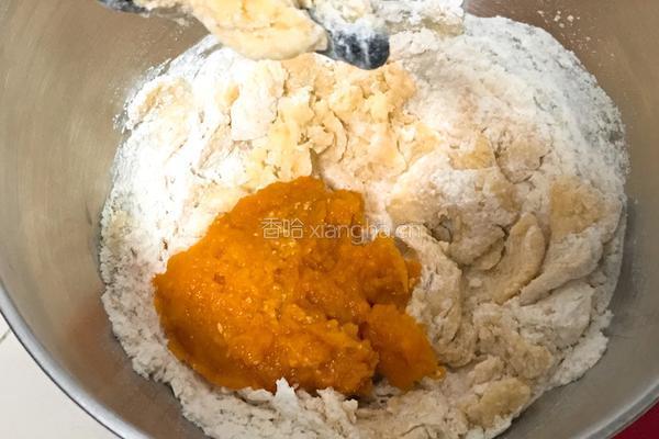 南瓜喜饼+芝麻核桃味的做法图解4