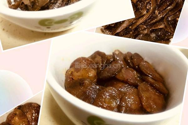 酱烧笋干菜蒸香肠的做法图解3