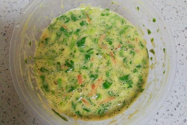 芹菜叶鸡蛋饼的做法图解5