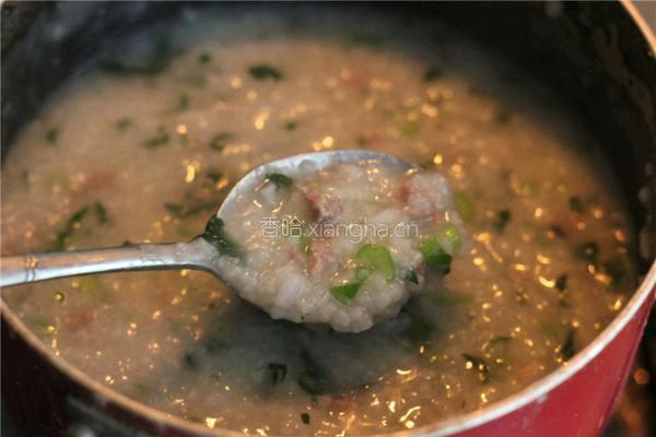 青菜肉沫粥的做法图解5