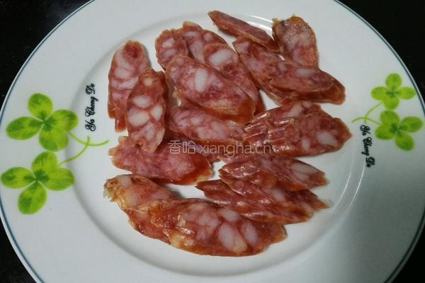 西兰花炒腊肠的做法图解4
