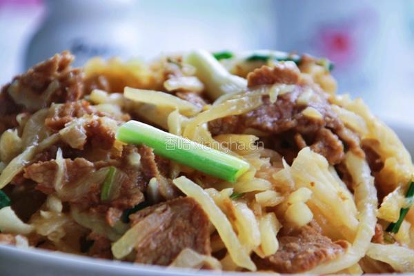  孜然肉片萝卜丝的做法图解1