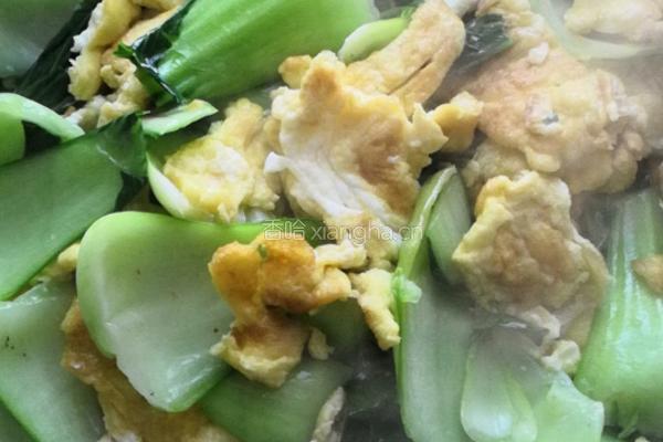 油菜炒蛋的做法图解7