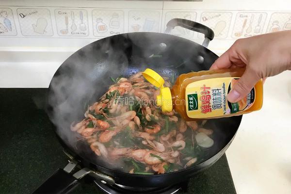 韭菜炒河虾的做法图解9
