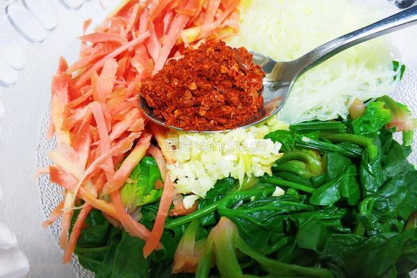 凉拌菠菜粉丝的做法图解6