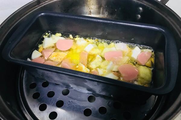 三色蒸蛋的做法图解5