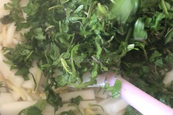 荠菜冬笋炒年糕的做法图解10