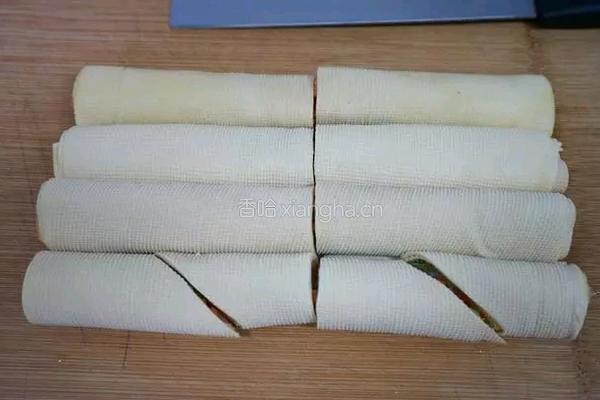豆腐皮素菜卷的做法图解7