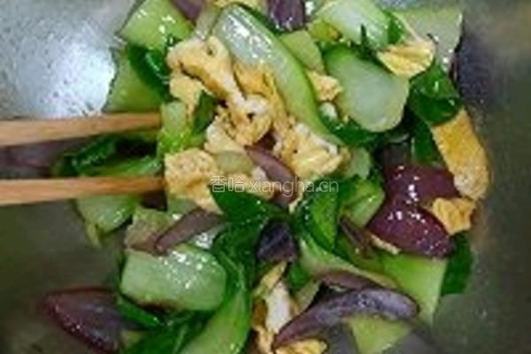 凉拌油菜蛋饼的做法图解4