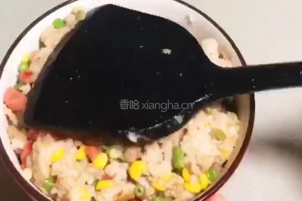 五彩炒饭的做法图解6