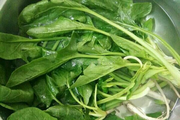 果仁拌菠菜的做法图解1