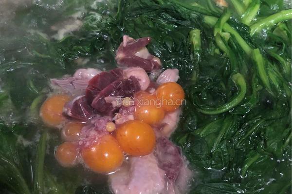 粤式－茼蒿鸡杂汤的做法图解4