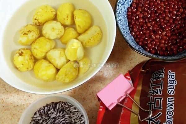 红豆板粟养生粥的做法图解1