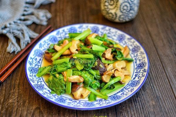 香菇炒小白菜的做法图解8