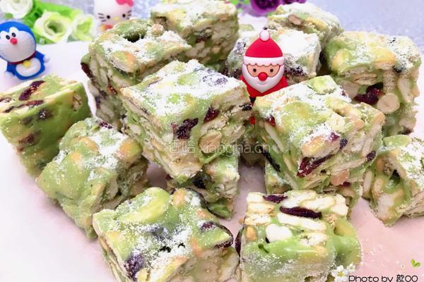 抹茶雪花酥的做法图解1