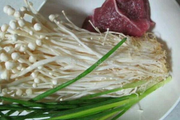 金针菇肉丝汤的做法图解1