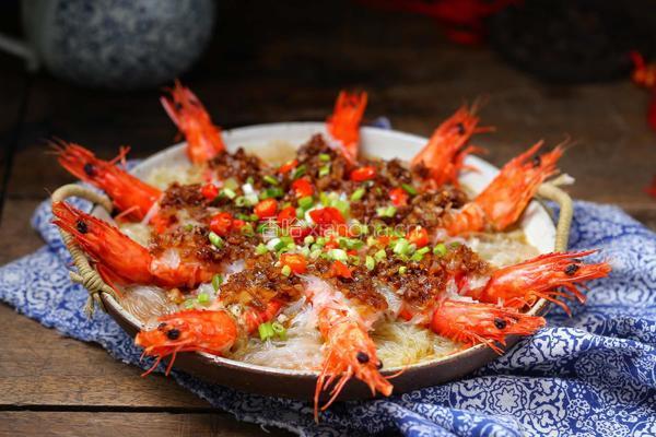 蒜蓉粉丝蒸大虾的做法图解9