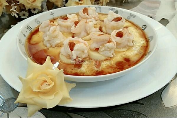 豆腐虾仁蒸水蛋的做法图解12