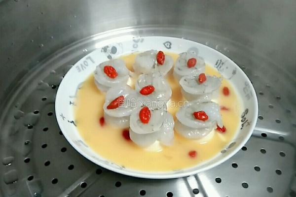 豆腐虾仁蒸水蛋的做法图解9