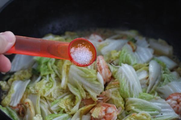 大白菜炒虾仁的做法图解7