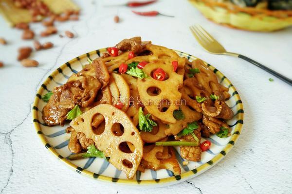 莲藕炒肉的做法图解9