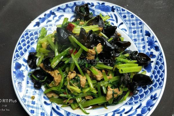 芹菜木耳炒肉丝