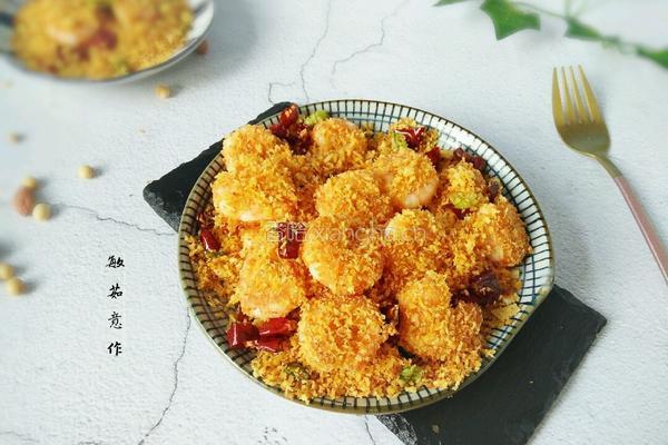香酥面包屑炒虾仁的做法图解10
