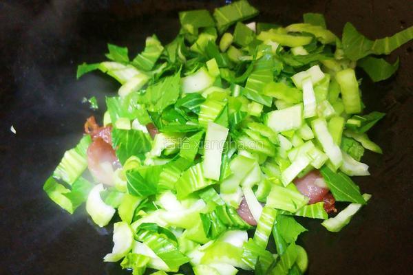 腊肠菜炒饭的做法图解7