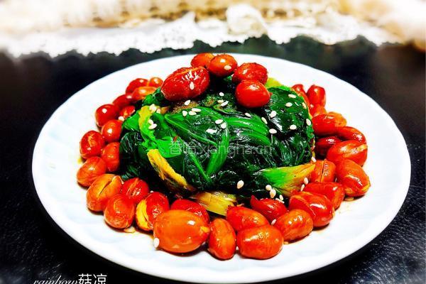 凉拌果仁菠菜的做法图解9
